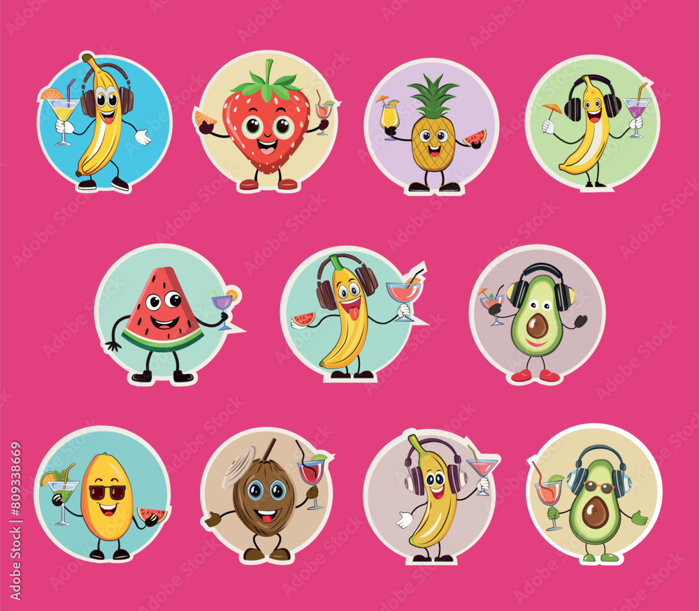 Set of harmful funny stickers Set of harmful funny stickers