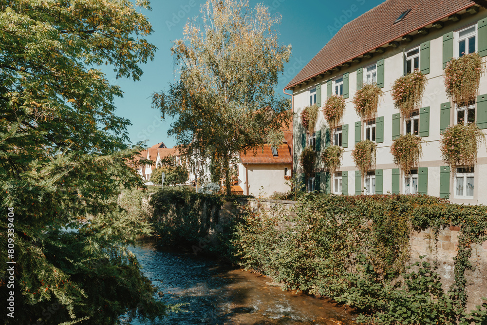 Old national German town house in Bietigheim-Bissingen, Baden-Wuerttemberg, Germany, Europe. Old Town is full of colorful and well preserved buildings. Old national German town house in Bietigheim-Bissingen, Baden-Wuerttemberg, Germany, Europe. Old Town is full of colorful and well preserved buildings.