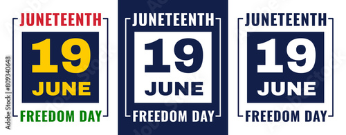 Simple Juneteenth Freedom Day Celebration Graphic Design Idea for Banner, T shirt, or Campaign.