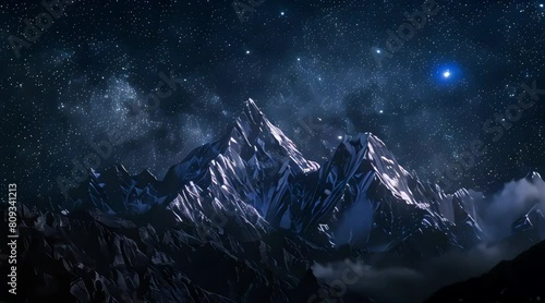 wilderness.under the night sky stars shinin. 4k video photo
