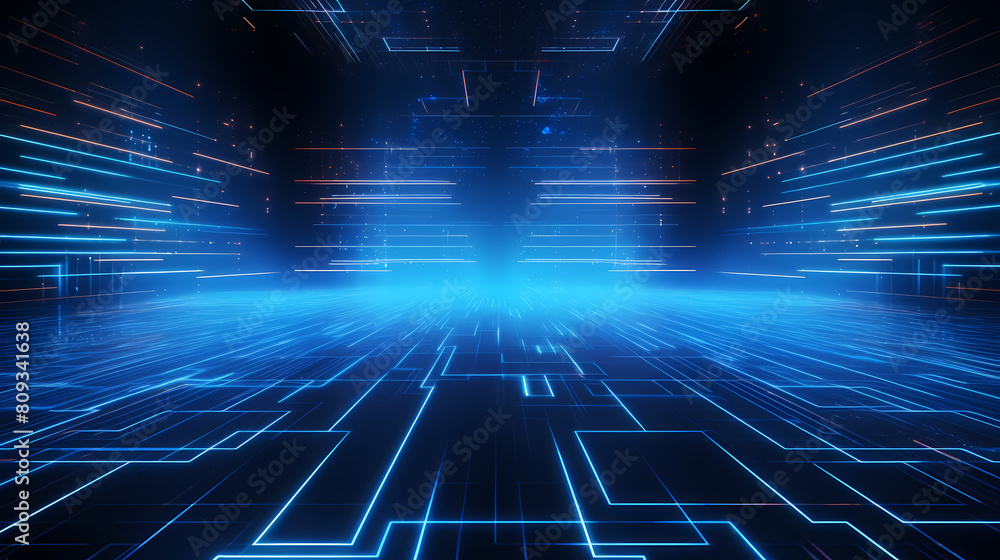 Blue technology glowing data illustration Blue technology glowing data illustration