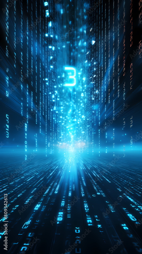 Blue technology glowing data illustration Blue technology glowing data illustration