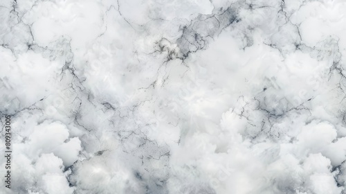 High-resolution image showcasing the intricate patterns of white and gray marble texture. Ideal as a luxurious background for design projects or elegant print materials