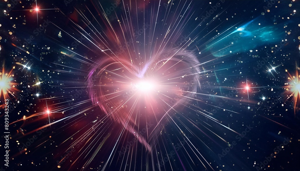 love explosion in space colorful abstract digital background