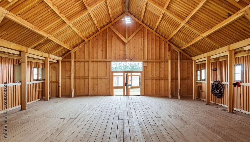 barn with wooden walls and floor