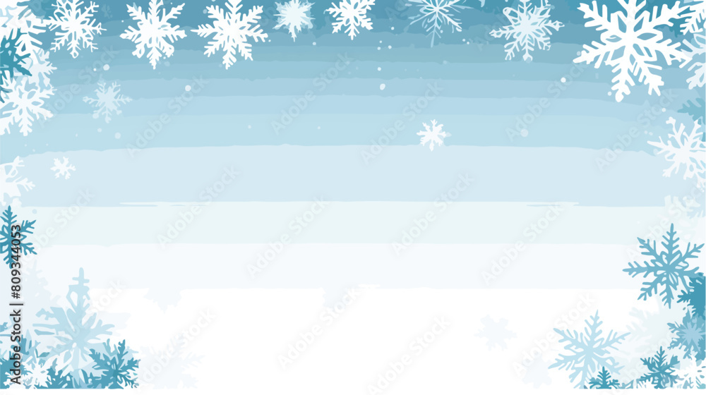 Square Christmas winter banner with ice icicles and