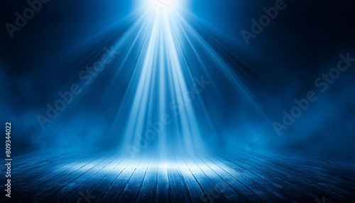 spotlight on isolated background divine blue light through a dark fog the rays beam light on the floor stock illustration