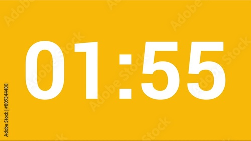 120 Second count clock time video animation vector design. photo