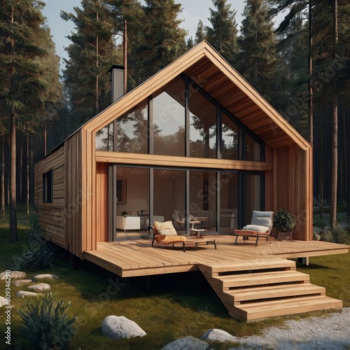 Modern Cabin In The Woods © Damai Studio