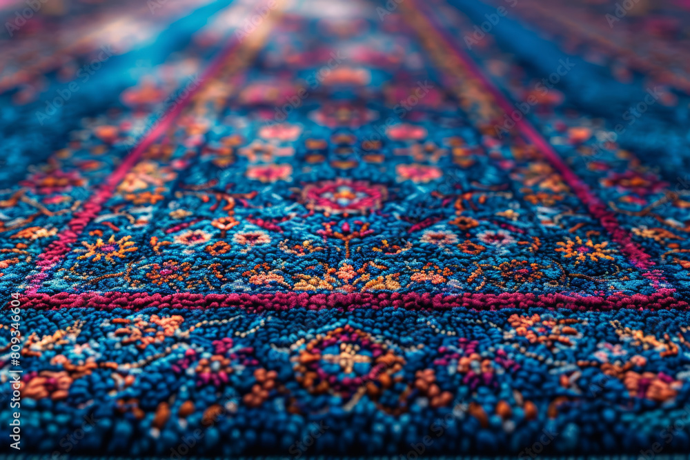 The intricate patterns and vibrant colors of a traditional oriental rug, showcasing exquisite craftsmanship. Concept of cultural beauty. Generative Ai. The intricate patterns and vibrant colors of a traditional oriental rug, showcasing exquisite craftsmanship. Concept of cultural beauty. Generative Ai.
