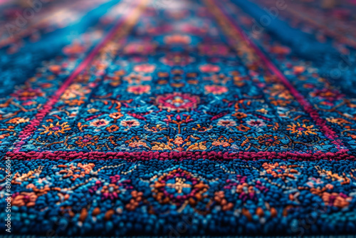 The intricate patterns and vibrant colors of a traditional oriental rug  showcasing exquisite craftsmanship. Concept of cultural beauty. Generative Ai.