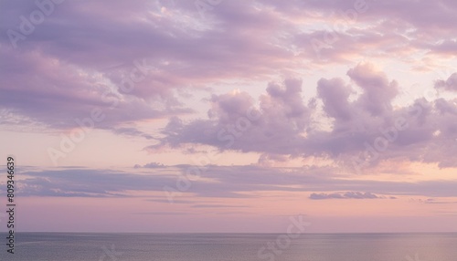 background of gentle purple clouds at sunset in soft pastel tones generative ai