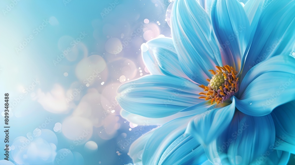Obraz premium spring blue flower background close illustration bloom floral, petal natural, colorful beauty spring blue flower background close