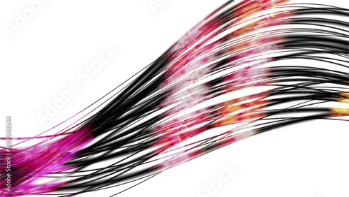 Fantastic video animation with stripe wave object in slow motion, 4096x2304 loop 4K