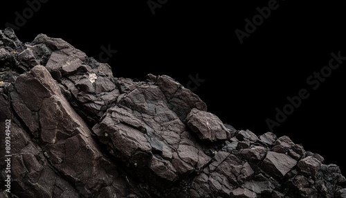 dark rugged rock texture on black background