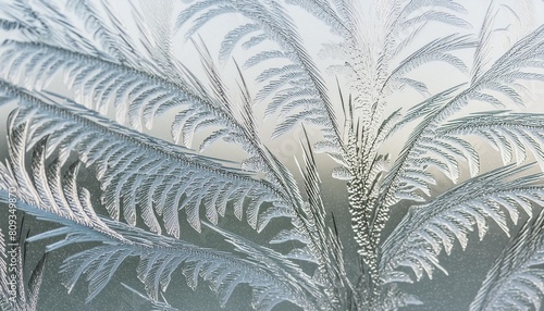 icy frosty pattern on the window glass background for christmas and new year macro close up