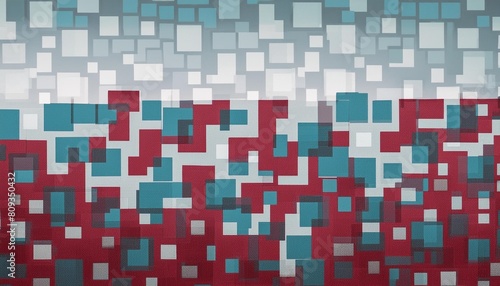 maroon and blue squares on the background in the style of soft