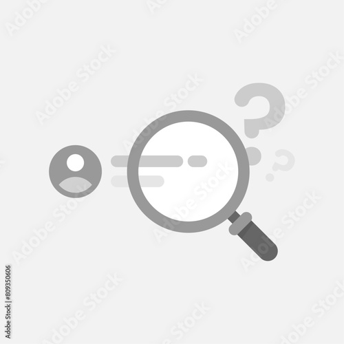 username not found, incorrect or not registered concept illustration flat design. simple modern graphic element for empty state ui, infographic, icon