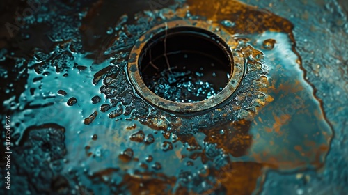 Drain cleaning, Clogged and dirty sewer pipes floor drain, Full of hair and accumulated clogged grease, Maintenance the floor drain sewage system in bathroom, fixing clean wash and unclog a drain