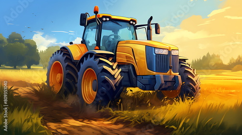 A modern tractor with futuristic design  generative ai