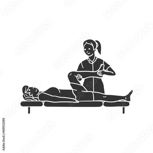 Occupational Therapy Icon Silhouette Illustration. Therapist Vector Graphic Pictogram Symbol Clip Art. Doodle Sketch Black Sign.