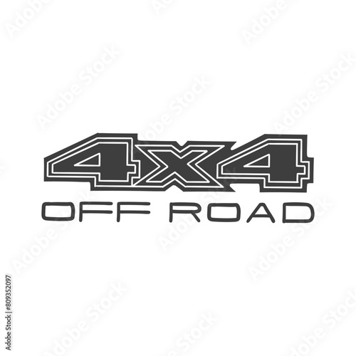 4x4 Icon Silhouette Illustration. Offroad Vector Graphic Pictogram Symbol Clip Art. Doodle Sketch Black Sign.
