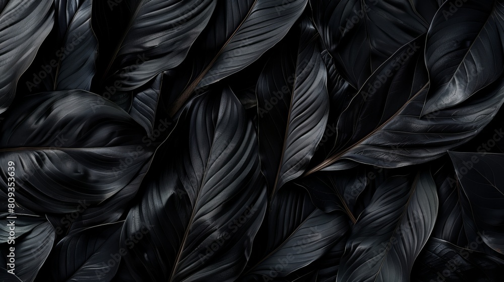 Dynamic Black Leaf Abstract 