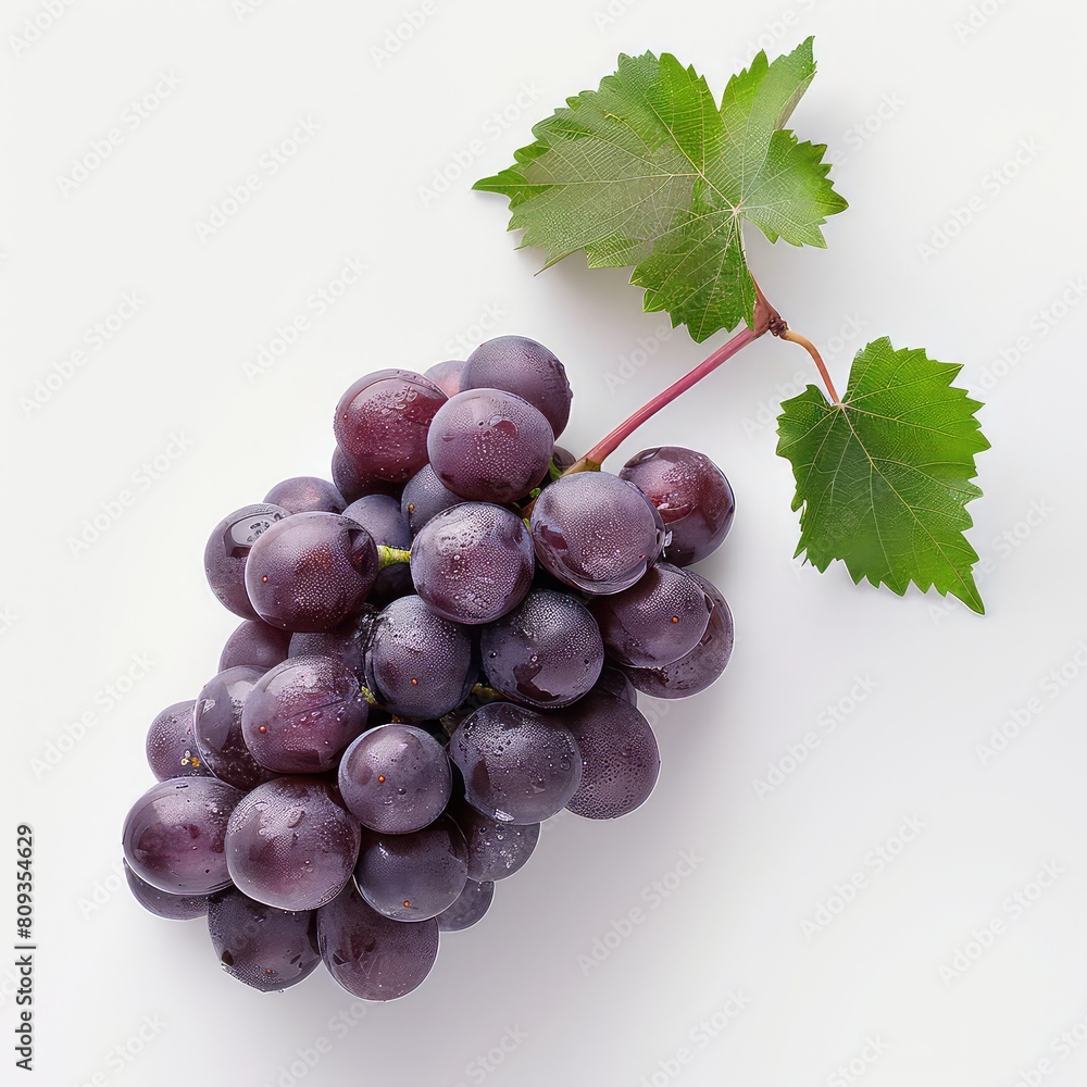 Fototapeta premium Grape On White Background, Generative AI
