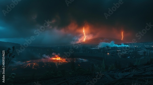 Volcanic Lightning Storm