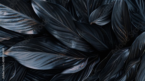 Abstract Black Leaves Composition