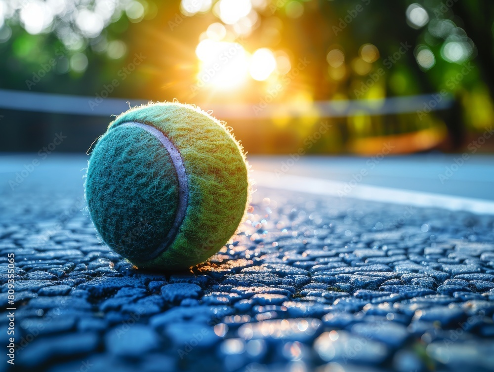 A photography of a tennis ball, sports, artistic