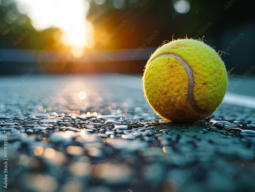 A photography of a tennis ball, sports, artistic