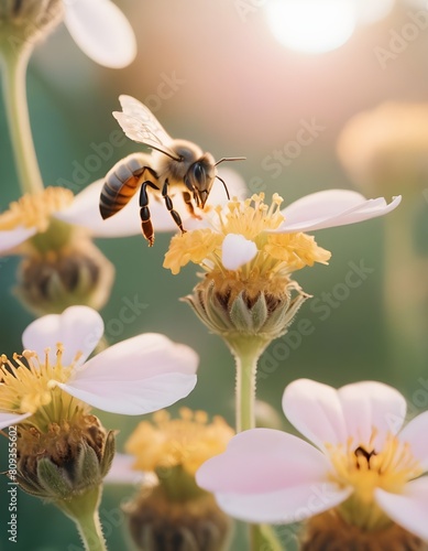 Word bee day, luxury bee on the flowers. © Ansaar