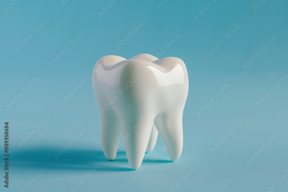 Healthy tooth on a blue background Healthy tooth on a blue background