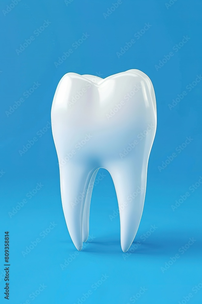 Healthy tooth on a blue background Healthy tooth on a blue background