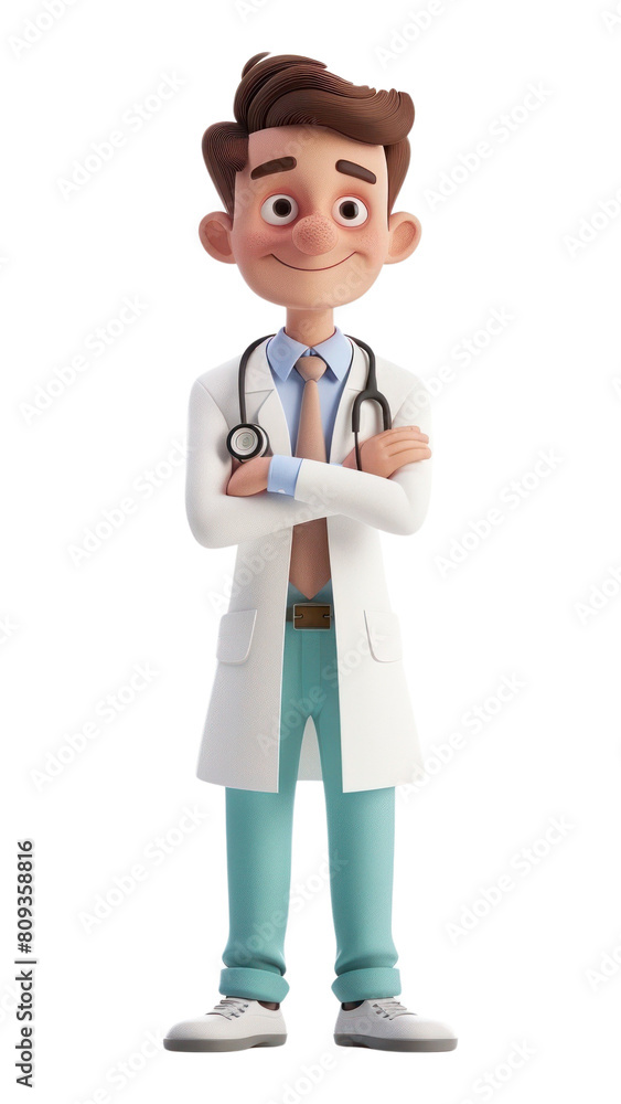 PNG 3D Illustration of doctor clothing figurine apparel PNG 3D Illustration of doctor clothing figurine apparel