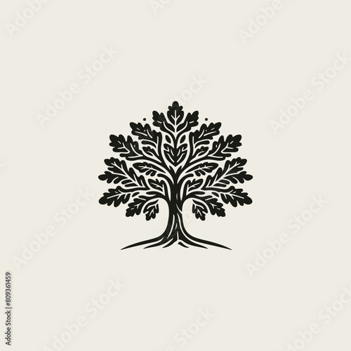 Oak tree logo, oak tree silhouette

