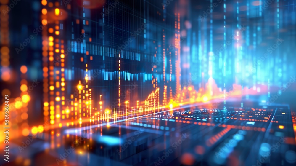 Stock Market Graph 3D Render: Abstract Financial Wallpaper Stock Market Graph 3D Render: Abstract Financial Wallpaper