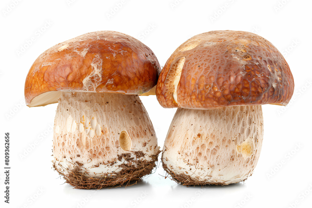 two mushrooms are shown on a white surface two mushrooms are shown on a white surface