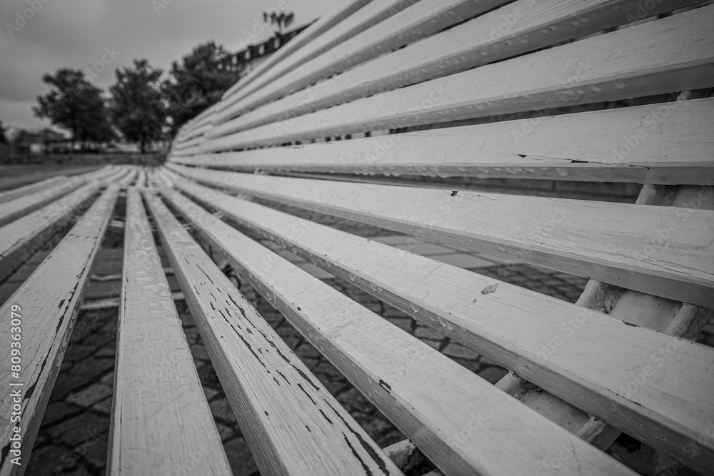 Close up of a park bench Close up of a park bench