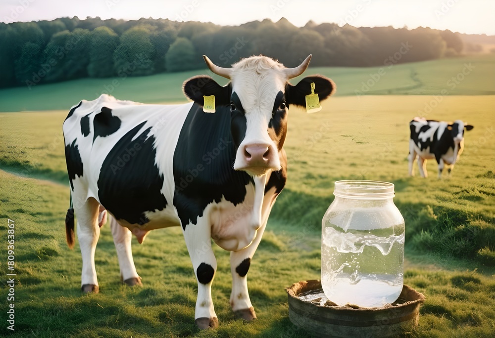Cow with water, luxury cow realistic.
