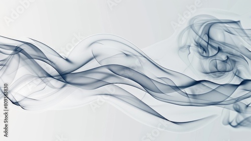 Abstract image of smoke with smooth, wavy pattern on light background