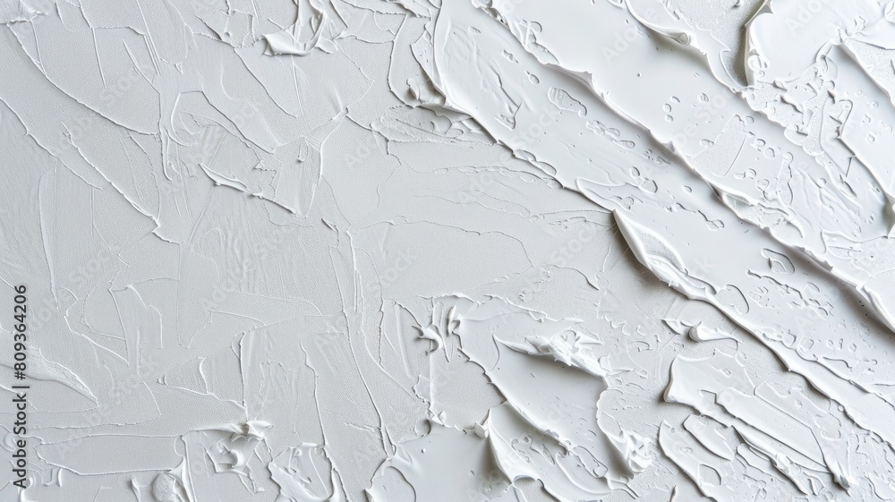 Close-up of textured white painted surface with streaks and droplets Close-up of textured white painted surface with streaks and droplets