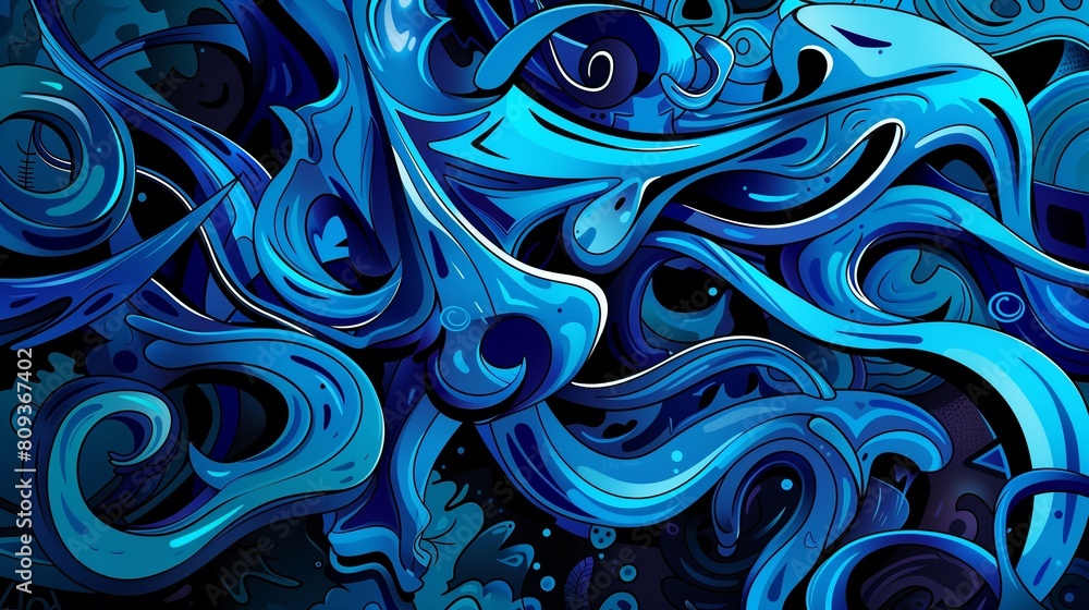 Abstract Dark Blue Urban Street Art Graffiti Style Vector Illustration Background Template Abstract Dark Blue Urban Street Art Graffiti Style Vector Illustration Background Template