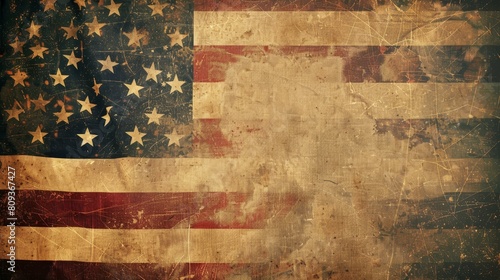Vintage sepiatoned Memorial Day banner for a nostalgic touch, Ai Generated photo