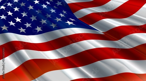 A gently fluttering American flag with soft ripples and a clean backdrop, Ai Generated