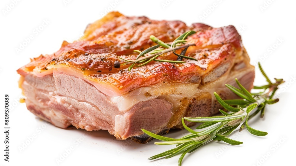 Pork piece on a white background