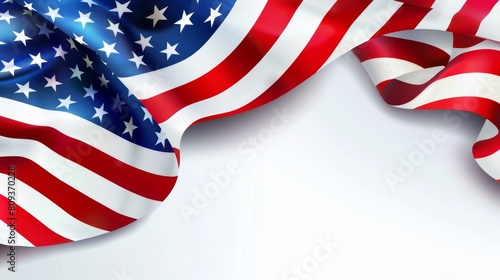 Memorial Day banner featuring American flags and a reflective quote, clean stock image style, Ai Generated