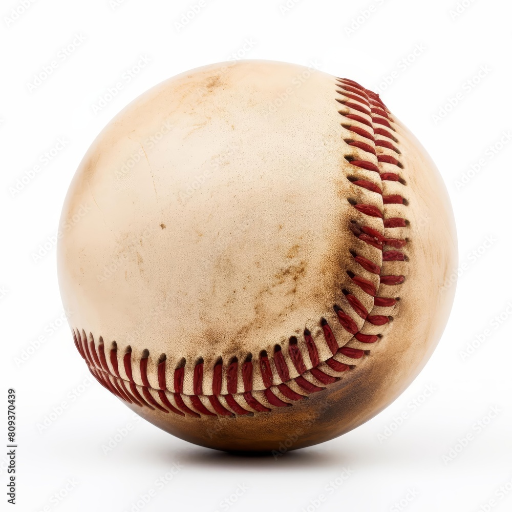 A pristine baseball set against a pure white background, Ai Generated A pristine baseball set against a pure white background, Ai Generated