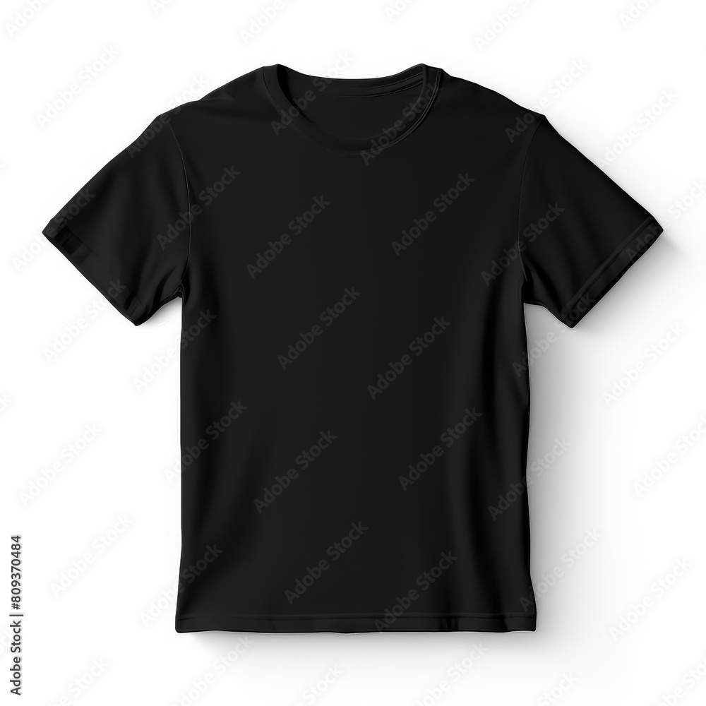 Sleek black tshirt template on a crisp white background. Perfect for design mockups, Ai Generated Sleek black tshirt template on a crisp white background. Perfect for design mockups, Ai Generated